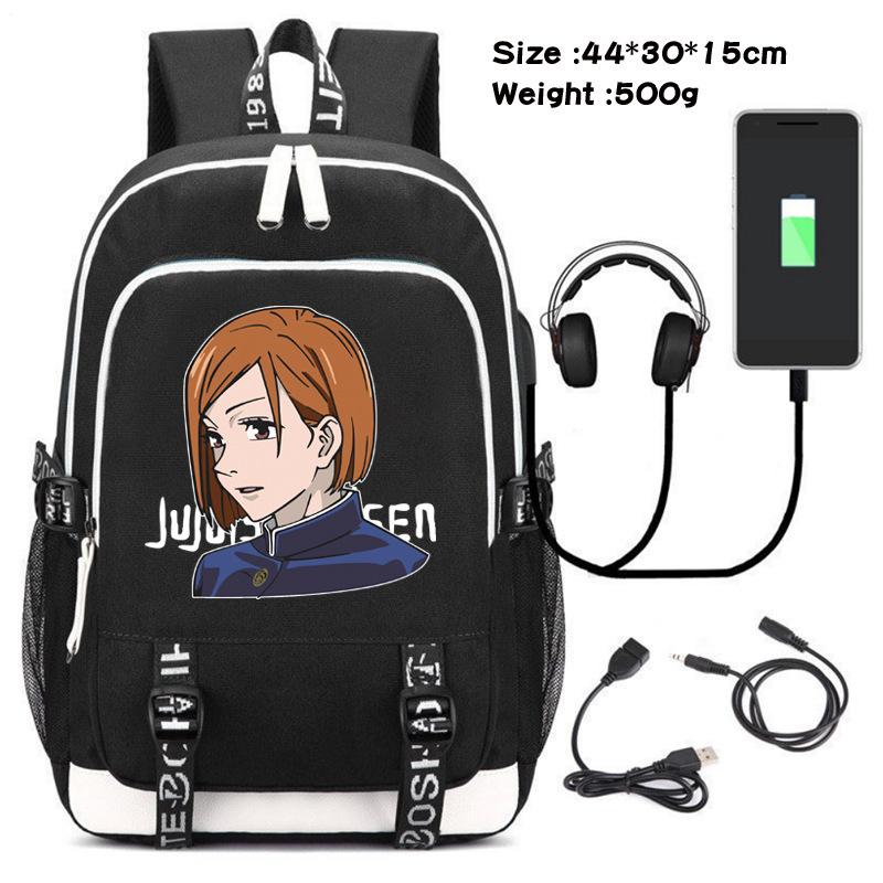 Spell Retreat Peripher bedruckter Rucksack USB-Lade-Rucksack Studenten-Schultasche Outdoor-Computertasche Reisetasche