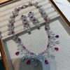 Italian Jewelry Set Seiko High-End Rhodium-Plated India-Pakistan Wedding Banquet Fashion High-End Colored Treasure Necklace