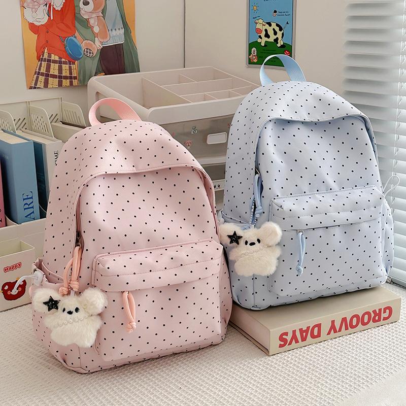 Schoolbag School Bag Junior High School Girls Girl Heart Atmosphere Polka Dots Large Capacity Versatile High Value Female Student Backpack High School