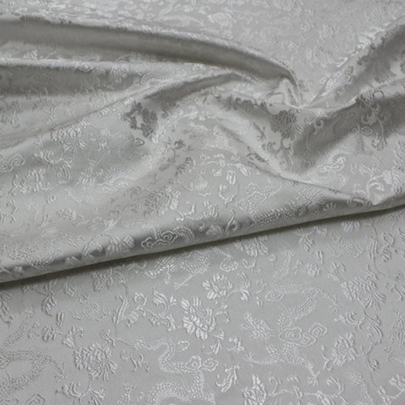 Chinese Traditional Embroidered Silk Brocade Dragon Pattern Fabric Tang Suit Hanfu Cheongsam Kid Wear Pillow Decoration Handmade