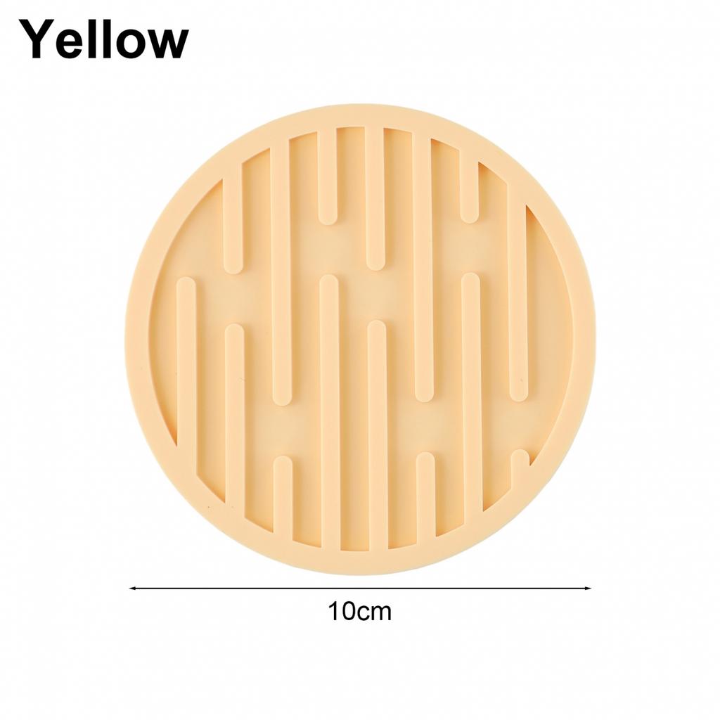 Silent Coasters Silicone Tea Cup Mat Striped Draining Version