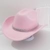 Men's and women's Panama French cowboy hats, jazz top hats, accessories, three-dimensional leaves, rhinestone belts, bonfire balls