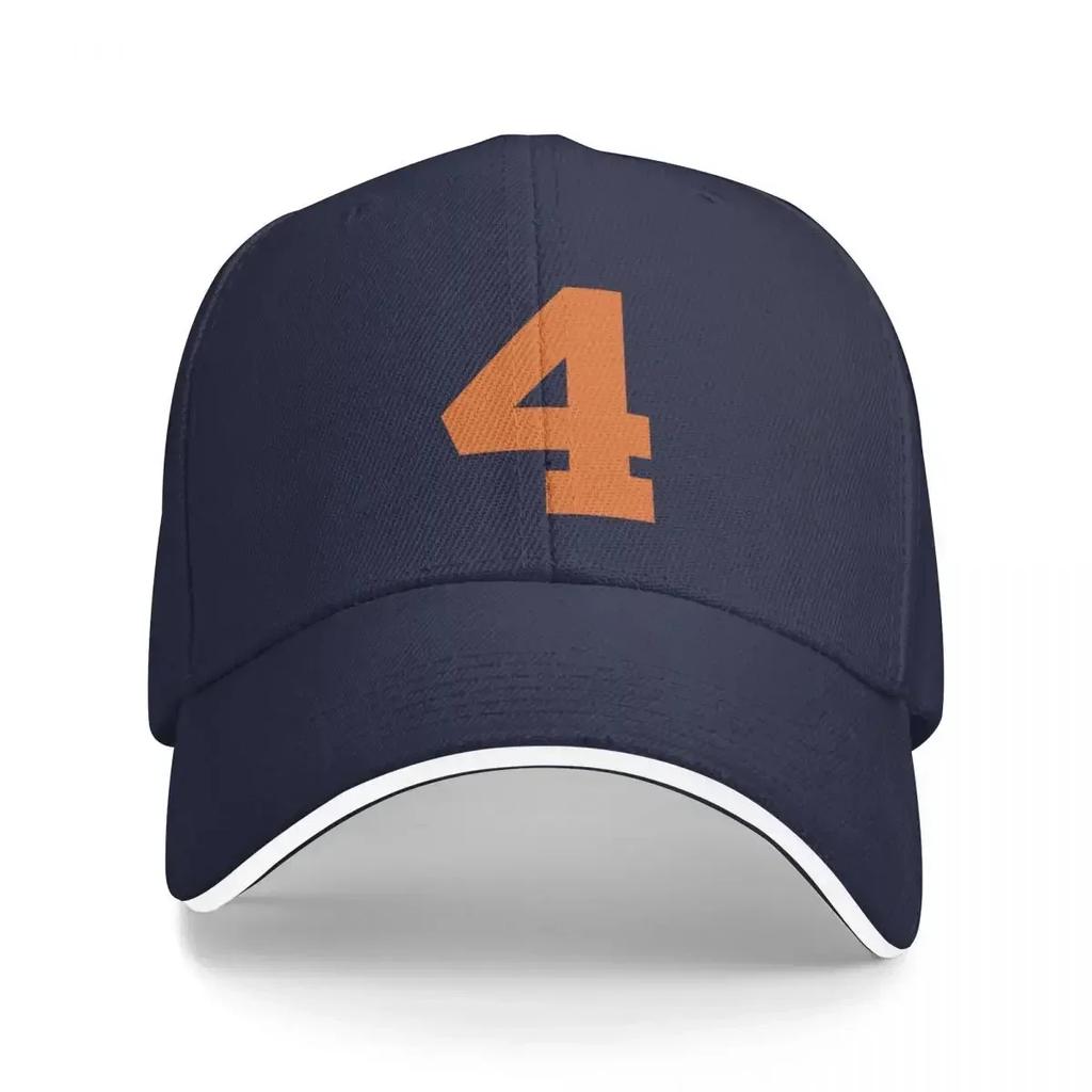 Number 4 Orange six Sports number 4 Baseball Cap Hood winter hats for Unisex For WoUnisex Unisexs