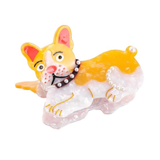 

Hair Clip Carton Dog Shape Acetic Acid Back Head Hair Claw Anti-slip Teeth Lightweight Colorfast Large Shark Hair Claw Hair Accessories 1