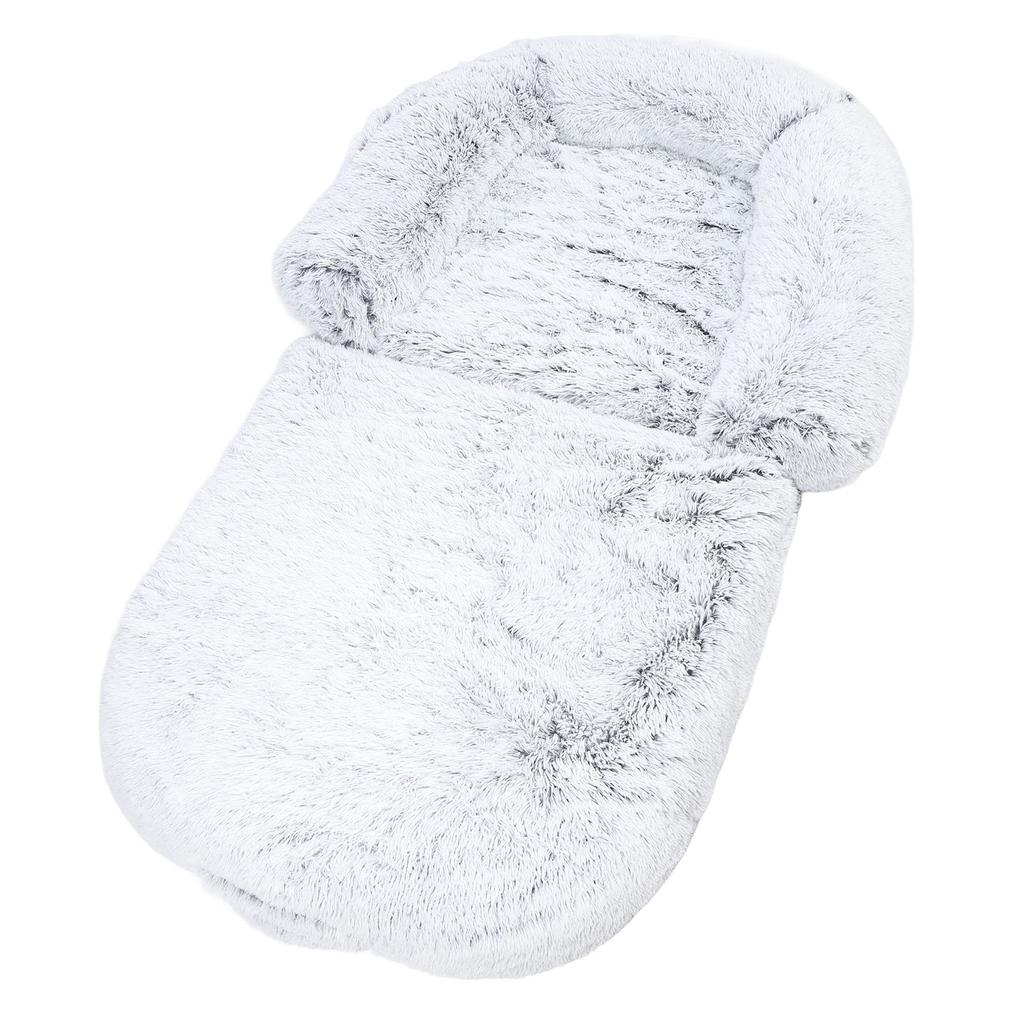 Winter Dog Bed 180x115x25CM Foldable PVC Bottom Human Size Dog Bed for People Pet Light Grey