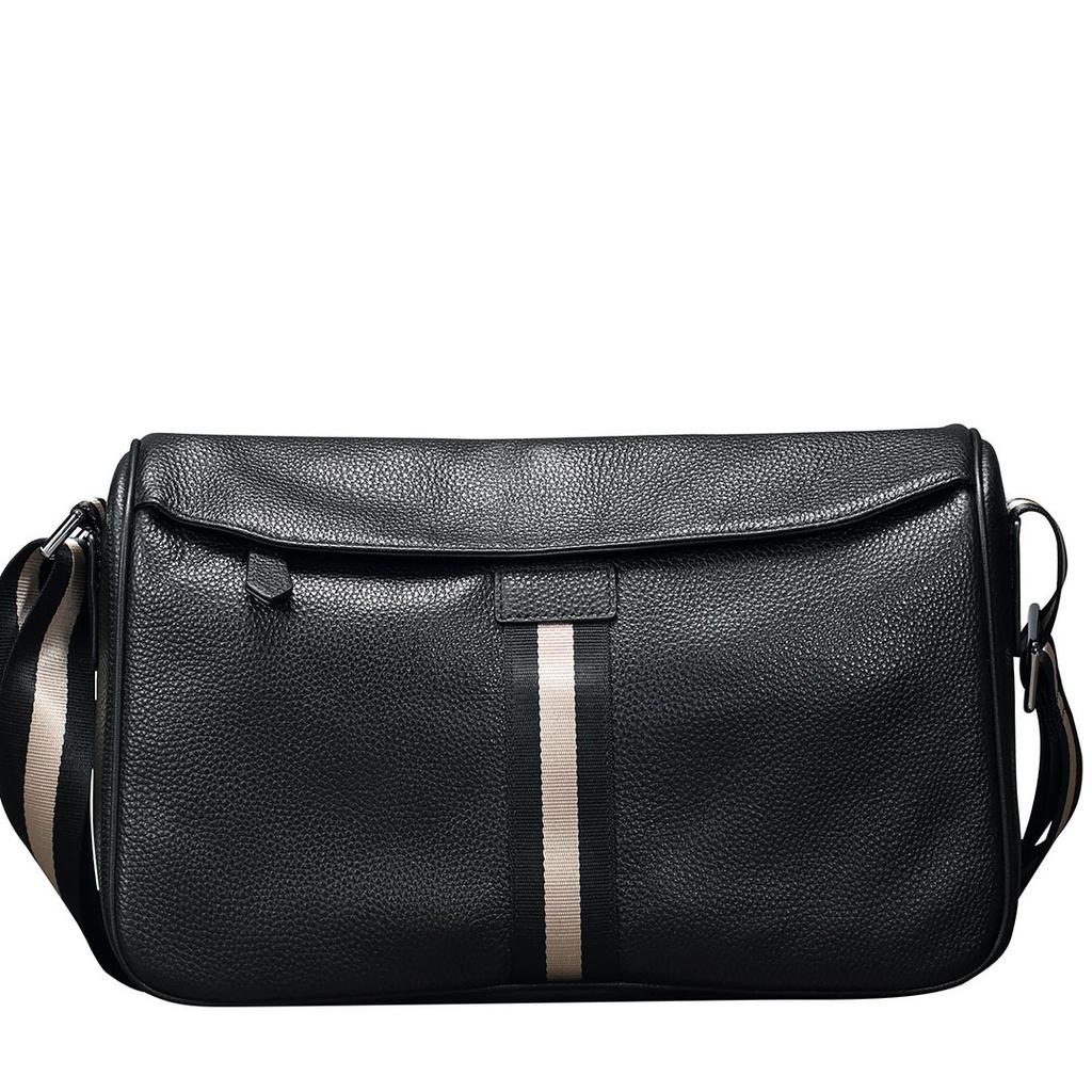 Leather Men's Single-shoulder Crossbody Bag, Simple Men's Bag, Large-capacity Multi-functional Fashionable Shoulder Bag