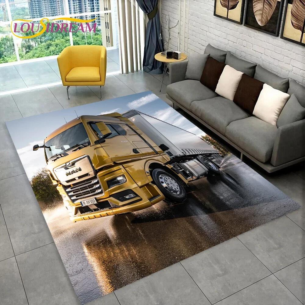 Latest MAN Truck Lorry 3D Printing Carpet Rug for Bedroom Living Room Home Sofa Decoration,Children Game Large Decor Floor Mat
