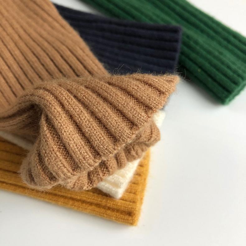 Kids Sweaters Solid Spring Korean Style Forest Girls Sweater Brief Boys Pullover Turtleneck Knitwear
