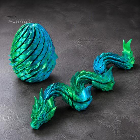 Movable Joint Dragon 3D Printed Articulated Fidget Toy, Twist Eggs, Slippery Egg Flexible Desk Ornament for Home Office Stress Relief Toy