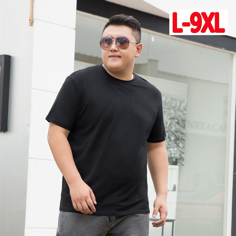 9XL Pánské tričko s krátkým rukávem, pro tlusté, s kulatým výstřihem, čistá bavlna, top s polovičním rukávem, velké tričko, pánské oblečení