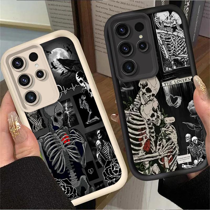 Cool Creative Heart Skull Case For Iphone 17 16pro 15pro14 13 12 11 12pro 13pro Max 14plus Silicone AntiFall Protective Cover