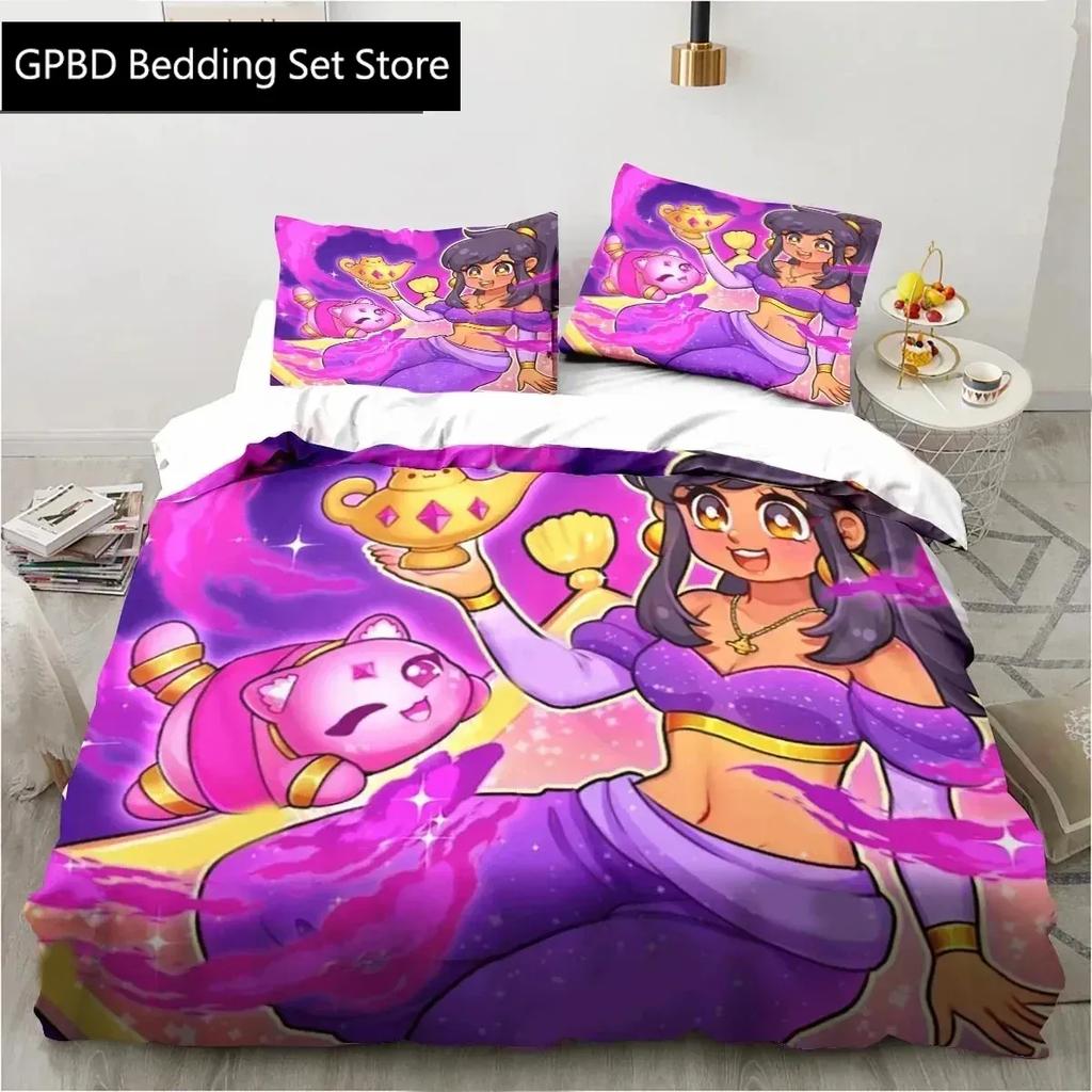 3D Cartoon Game Cute Aphmau with Wings Bedding Set Single Twin Double Queen King Cal King Size Bed Linen Set