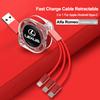 3 In 1 Retractable Data Cable USB Type-C Car Charger Head Auto Accessories For Lexus RX330 IS250 Ct200h ES300h LBX/Car Keychain