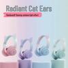 2025 New Cute Wireless Over-Ear Cat Ear Headphones with Mic, Noise Cancelling for Children's Gaming - Girls' Style