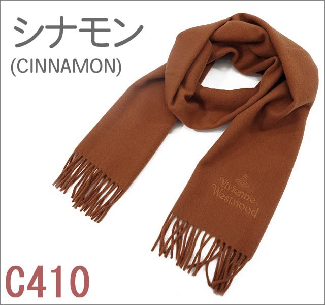 VIVIENNE WESTWOOD Scarf 81030007 C410 Cinnamon and Carrying Bag [Ribbon Wrapping, Case, Included] [Used]