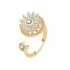 Women Snowflake Open Rotating Ring Set Unique Anxiety Relief Spinner Jewelry For Stress Reduction And Calming Effect