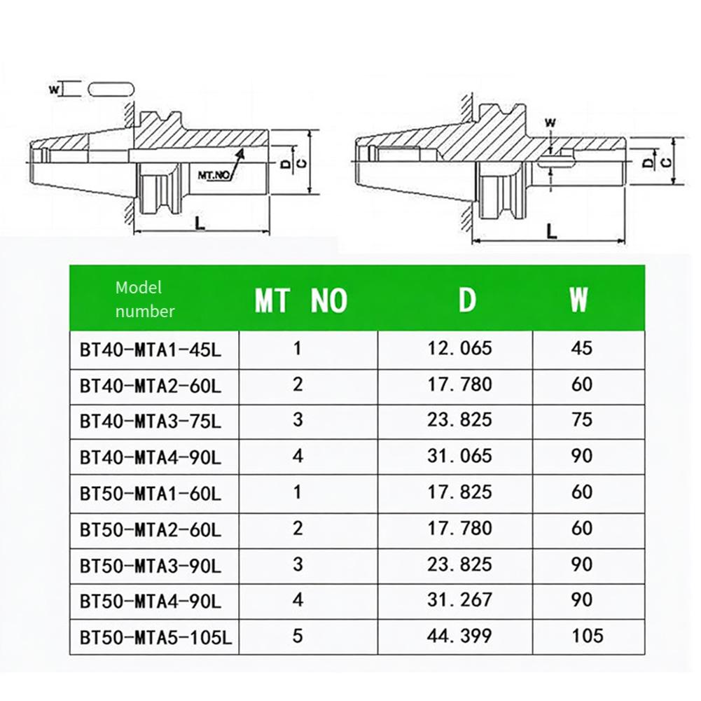 Metal Drill Bit Holder BT40 MTA375L for Milling Machine Accessories with Reliable Stability and Smooth Operation