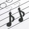 Lightweight Acrylic Musical Note Shaped Dangle Earrings Trendy Ear Studs for Women Girls Handmade Ear Accessories