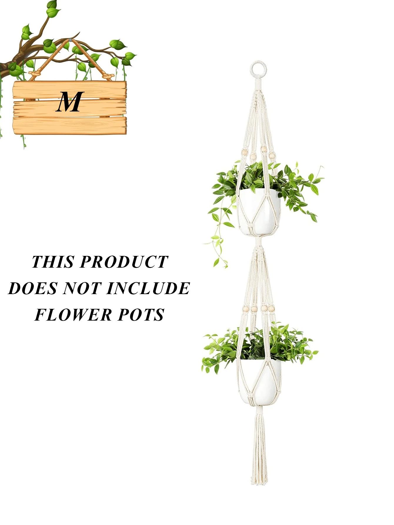 

Подвесное растение ручной работы, макраме, вешалка для растений, цветочный горшок, вешалка для кашпо, настенный декор, подвесное кашпо для сада во дворе, подвесная корзина