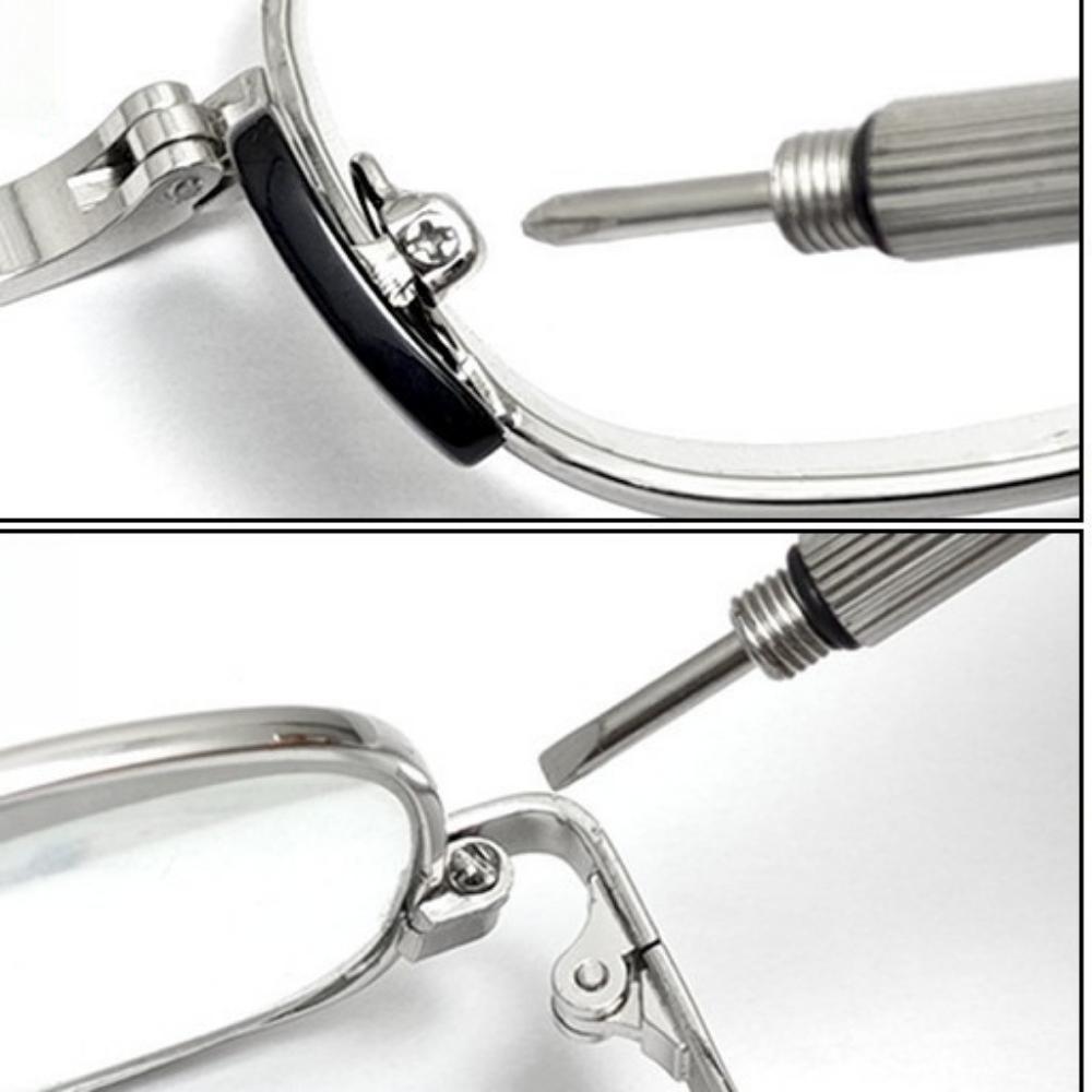 מברג משקפי פלדה ערכת תיקון שעון מברג למשקפיים עם מחזיק מפתחות כלי יד ניידים כלי מברג מדויקים