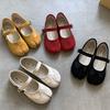 Fashion IPPEUM Red Ballet Sneakers Split Toe Ballerinas Flats Buckle Straps Tabis Sneakers Ballet Shoes