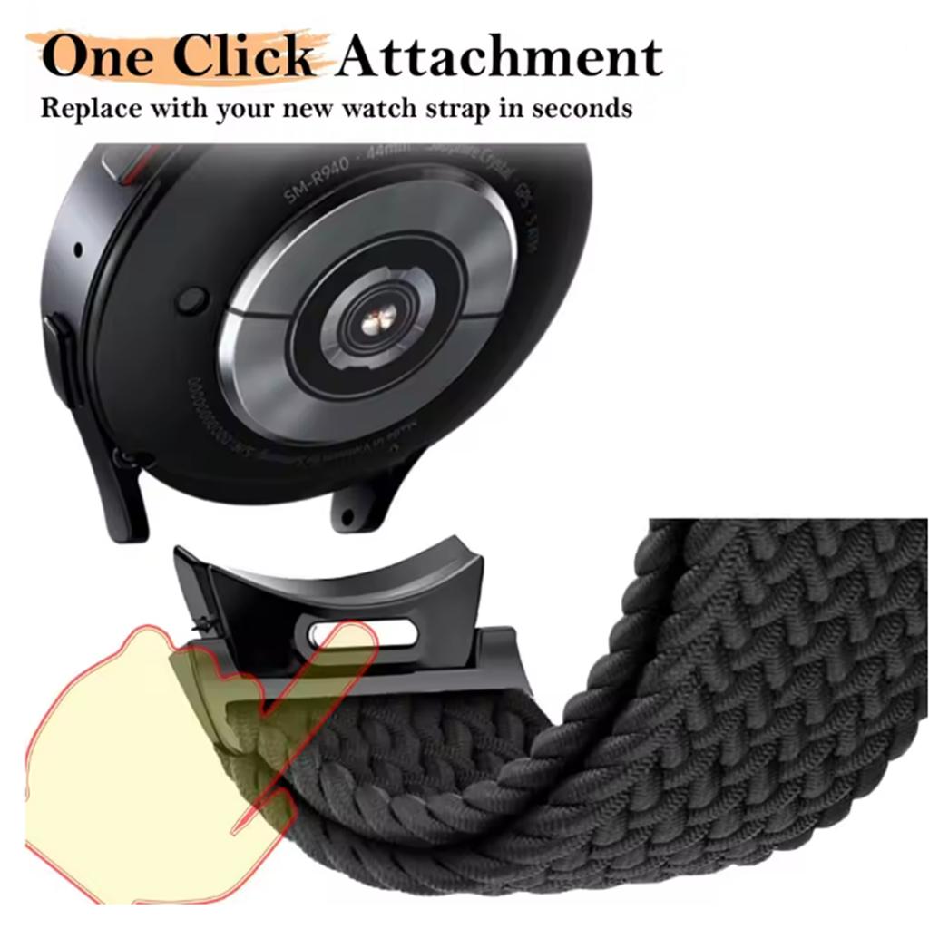 Braided Nylon Watch Band for Samsung Galaxy Watch 7 6 5 4 FE 40mm 44mm 5 Pro 45mm Watch6 Classic 47mm 43mm Strap Correa Bracelet