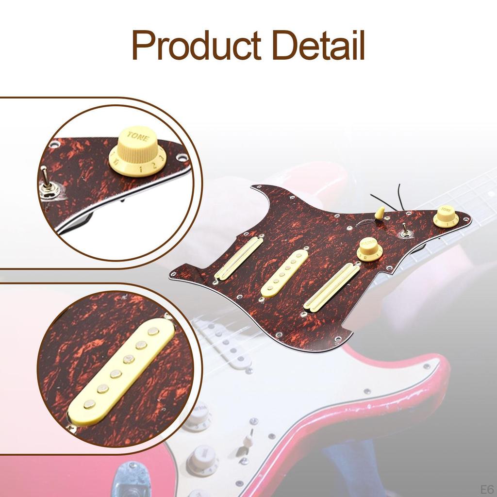 Pickguard Chitară Electrică Încărcat Precablat Rezistent la Uzură Piese Instrument Muzical Comutator Ceramic