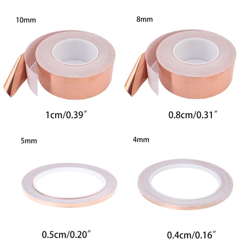 20m Copper Foil Tape Single Sided Conductive Adhesive for Crafts Repair Paper Circuits EMI Shielding Grounding Guitars