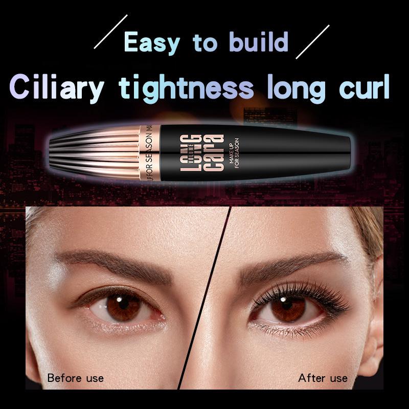 MACFEE 4D Waterproof Mascara with Large Brush for Long, Curled, and Smudge-Resistant Lashes