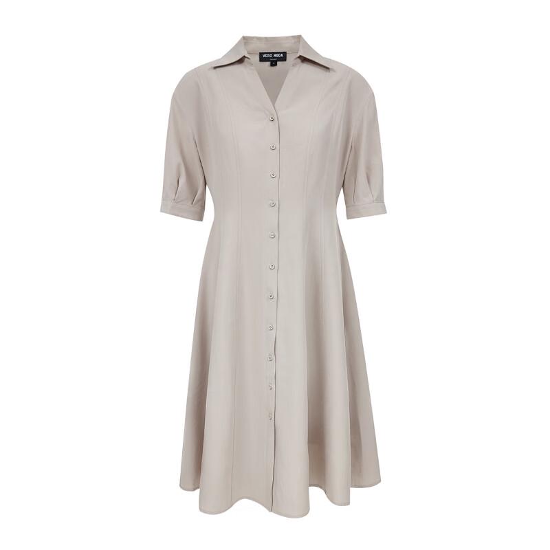 VEROMODA 2025 Summer Lyocell Blend Waist-Cinching Solid Dress
