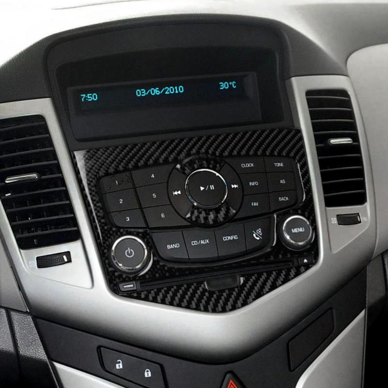 For Chevrolet Cruze 2009-2015 Real Carbon Fiber Stickers Central Radio AC CD Control Panel Car Accessories Interior decorative