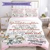 Granddaughter Customize Your Name Bedding Set Breathable Duvet Cover With Pillowcases Decorative Bed Linen For Bedroom Home Decoration Birthday Gift