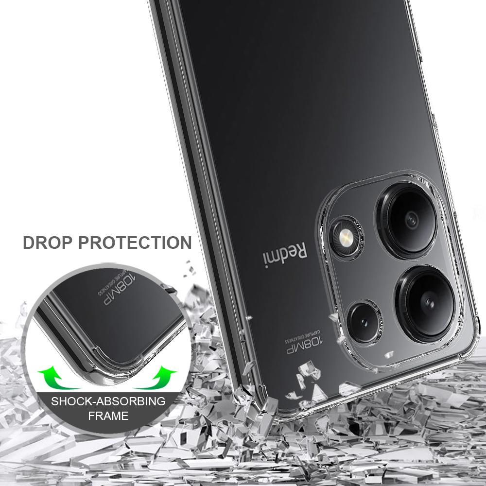 For Xiaomi Redmi Note 13 4G Case Scratch Resistant TPU+Acrylic Clear Phone Cover