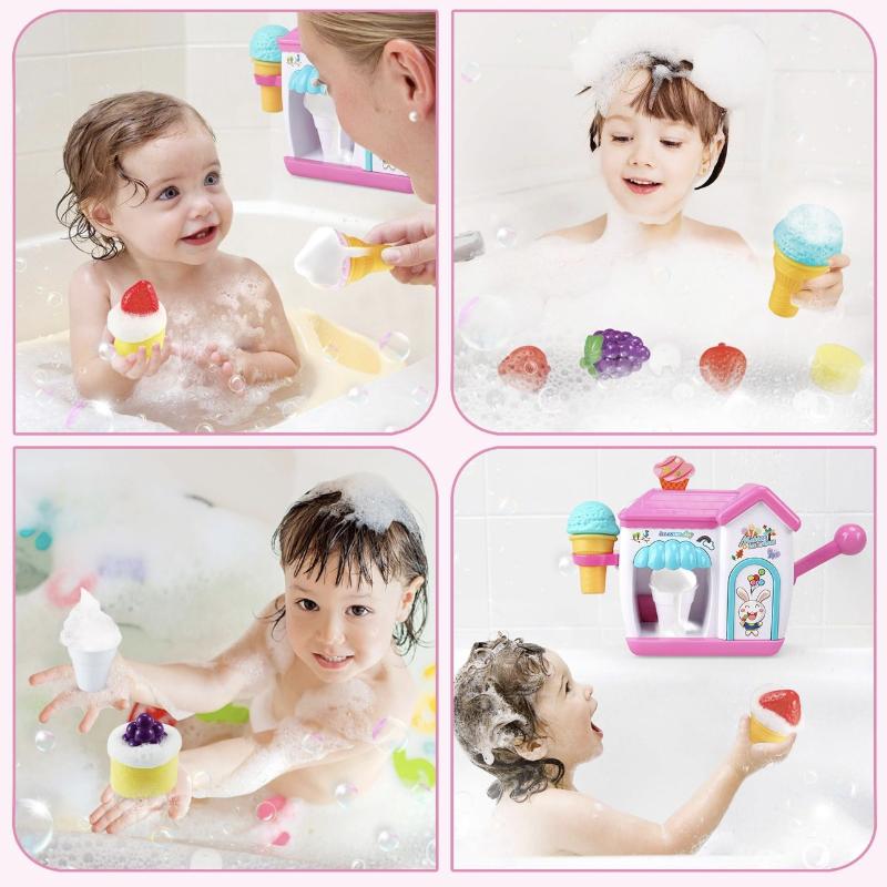 Child Bathroom Ice Cream Machine Bubble Machine Bath Cartoon Manual Bubbles Manufacturing Machine