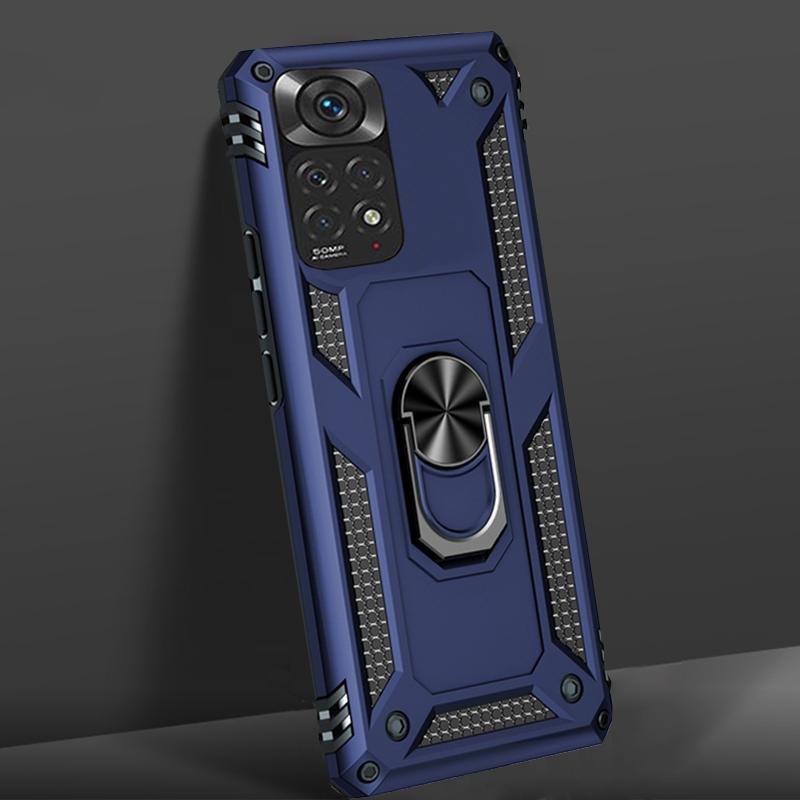 Luxury Battle Armor Holder Phone Case For iPhone 13 12 11 Pro Max X XR XS Max 8 7 6S 6 Plus Shockproof Finger Ring Stand Cover Shell Fundas Coque