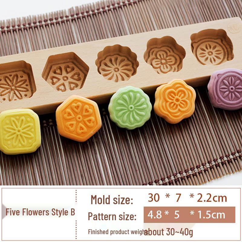 HUIWEN 5-Hole Flower Mooncake Mold