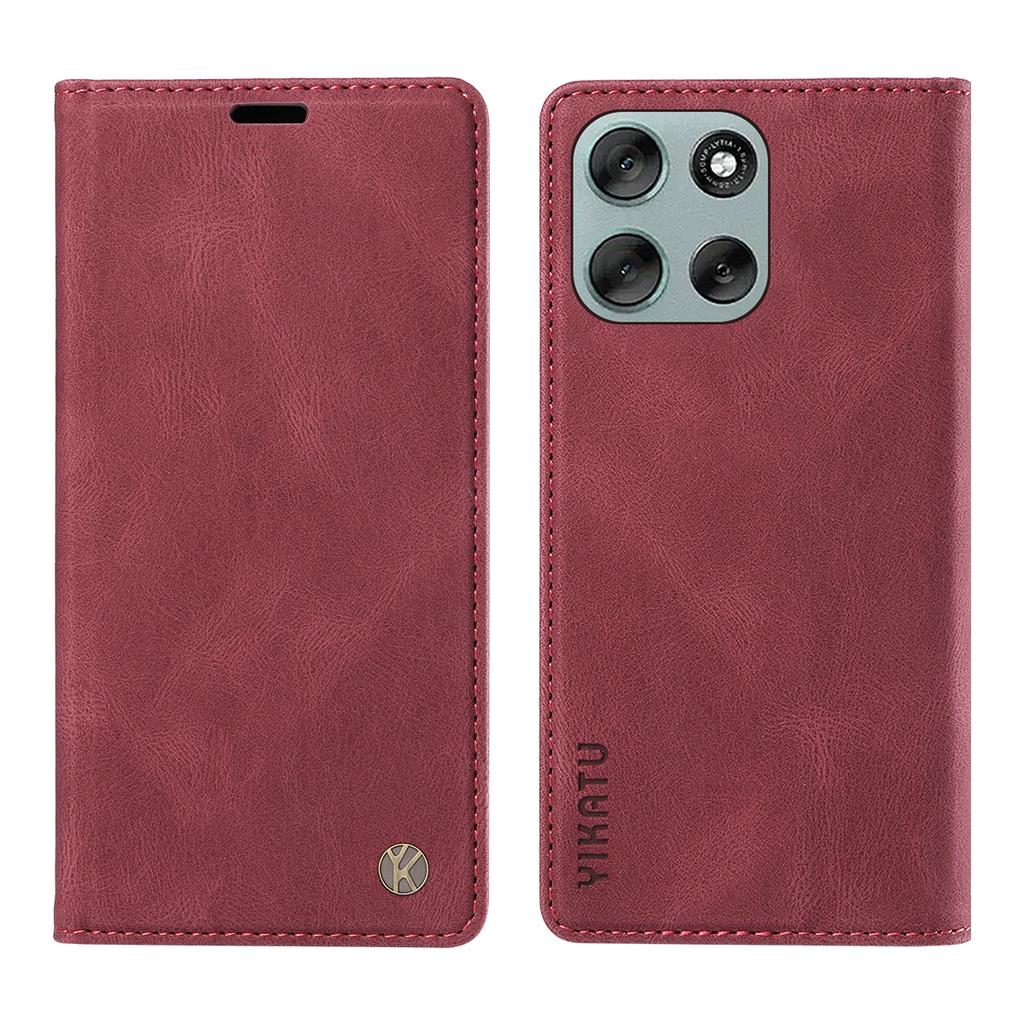 For Motorola Moto G56 5G Leather Cover YIKATU YK-004 Skin-Touch Wallet Phone Cases