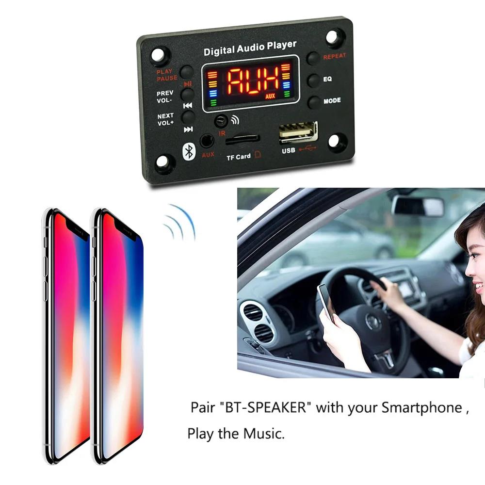 12V MP3 Decoder Board Bluetooth5.0 Car MP3 Player USB Recording Module FM AUX Radio For Speaker Handsfree 4