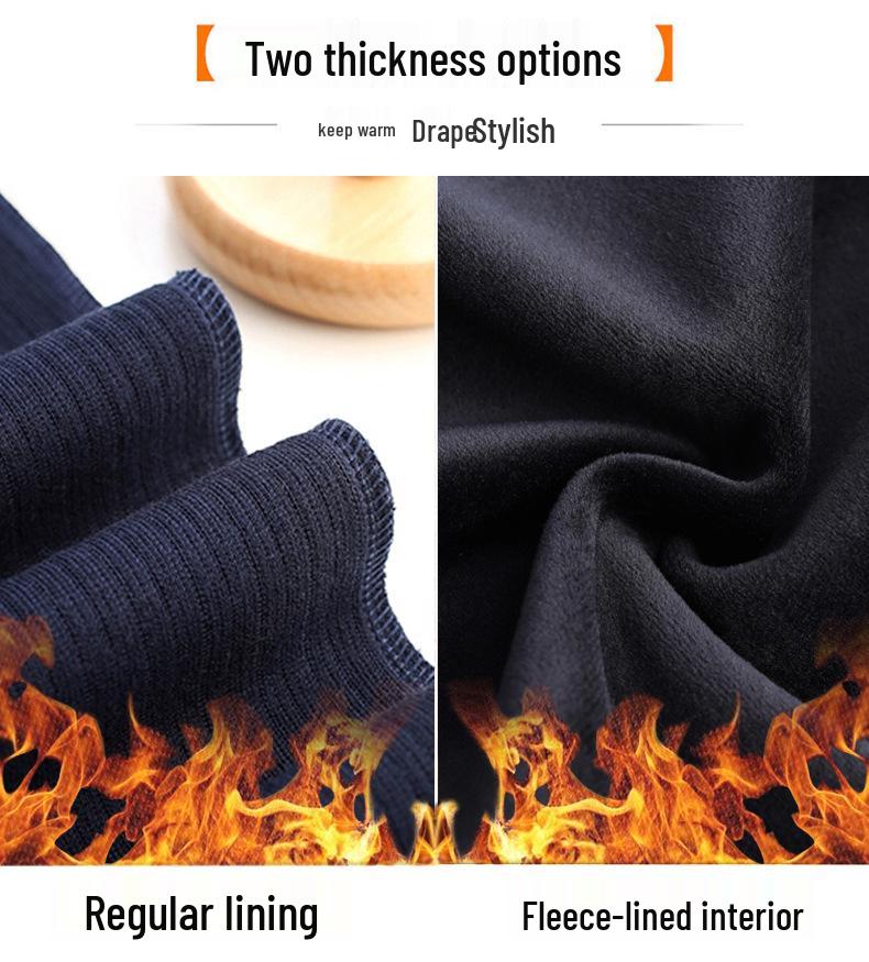 Women's Chenille Wide-Leg Corduroy Pants, Fleece or Non-Fleece, Plus Size, Autumn-Winter Casual Straight-Leg