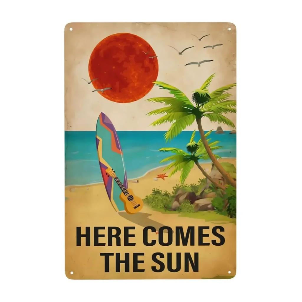 Retro Tin Signs Beach Room Decor Vintage Beachy Bedroom Surfboard Wall Decor 12x8 Inches Sign For Surfer Girl Aesthetic