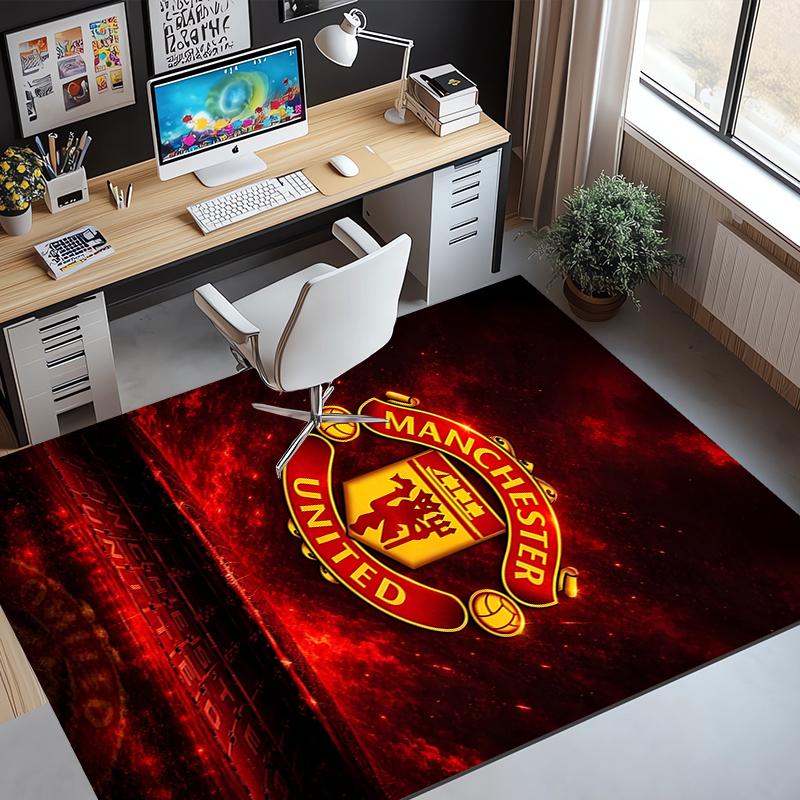 Football United F.C Pattern Rug, Indoor/Outdoor Mat, for Picnic, Gameroom, Bedroom, Office, Living Room, Home Decor Carpet, Birthday Gift