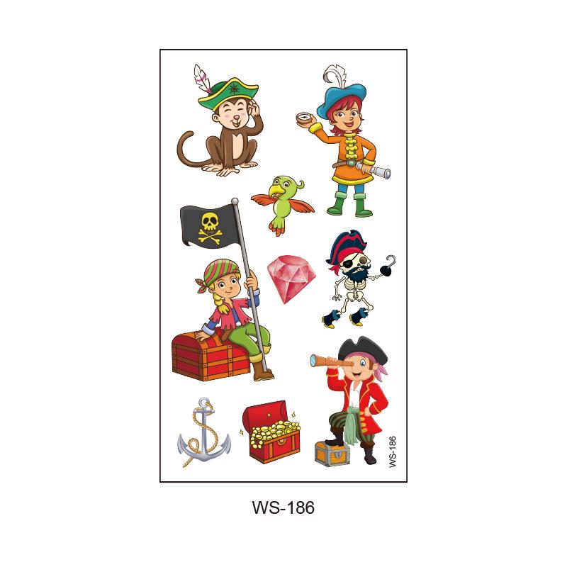 Children's Pirate Cartoon Waterproof Temporary Tattoo Stickers for Face & Arm - Fun Party Collection