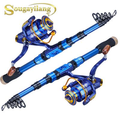 Fishing Rod Reel Travel Telescopic Fishing Rod 12BB Spinning Reel  Saltwater Freshwater Rod Reel Set