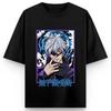 Jujutsu Kaisen Anime Gojo Satoru Druck Baumwolle T-Shirt Herren und Damen Harajuku Lässig Locker Sommer Anime Merchandise Kleidung