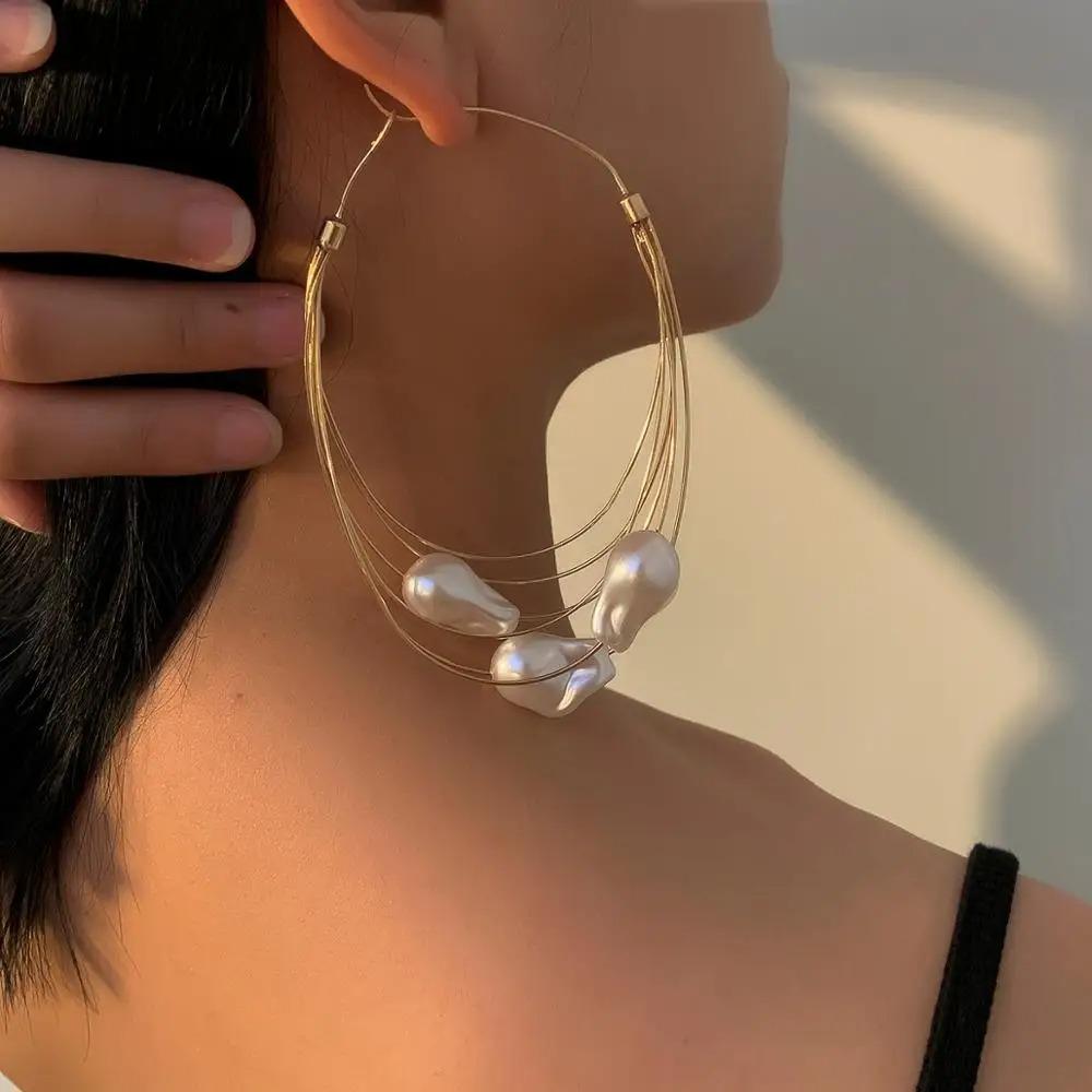 Fashion Layered Large Circle Earrings Exquisite Trendy Wedding Earing  for Women