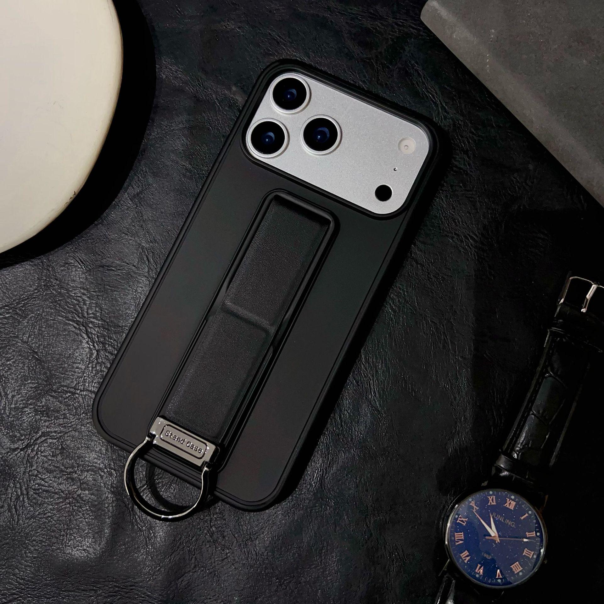

Чехол для телефона серии Apple PC: Подставка для 17 Pro Max, Защитный чехол для iPhone 16 Pro, Текстура искусственной кожи, ТПУ Совместим с iPhone 14 и 15 iPhone 16 Pro Max чёрный