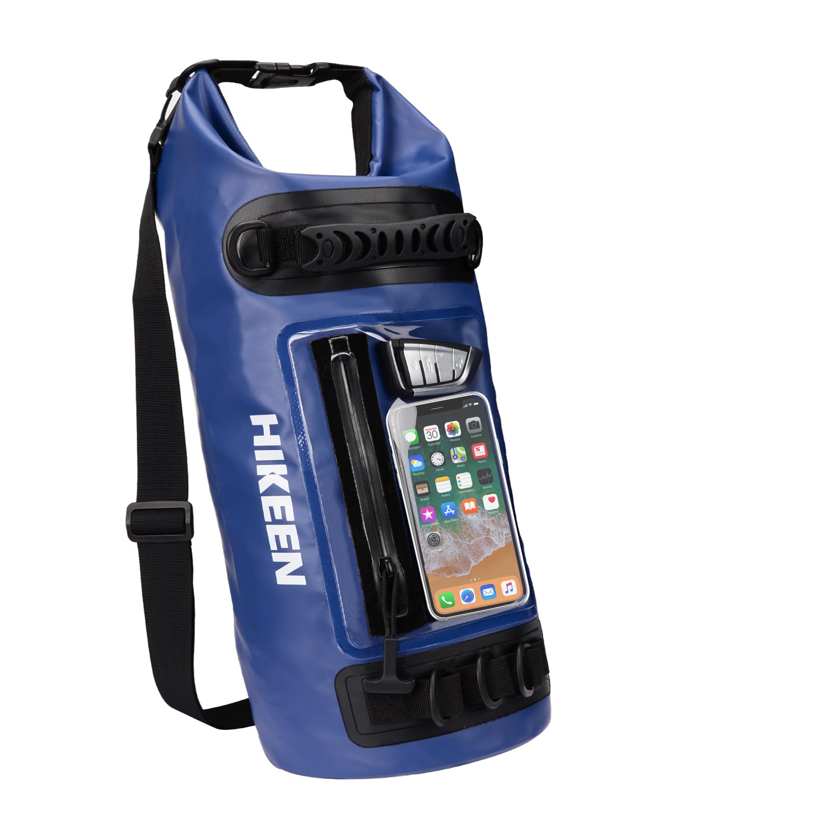 

Hikeen Водонепроницаемый мешок Сумка для сухого хранения Водонепроницаемый чехол IP68 Большой вместимости Легкий Новый материал Водонепроницаемый Пыленепроницаемый Тип барабана 10 л Для каякинга Катания на лодках