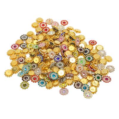 100Pcs Flower Shape Claw Cup Assorted Colors Eye Catching Multi Purpose Crystal Glass Buttons for
