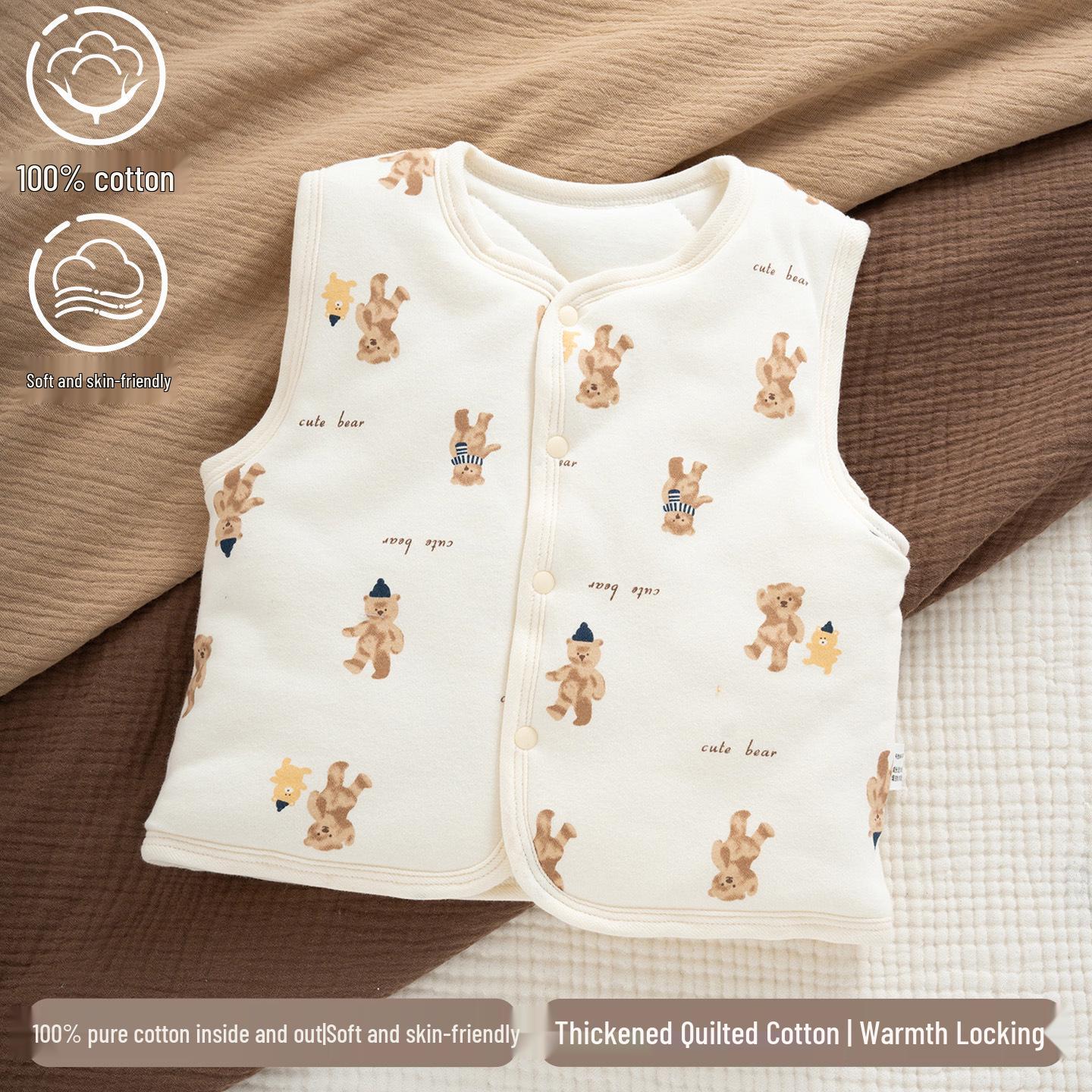 

Baby Cotton Padded Vest - Warm, Stylish Outerwear for Spring, Autumn, and Winter with Belly Protection 66cm