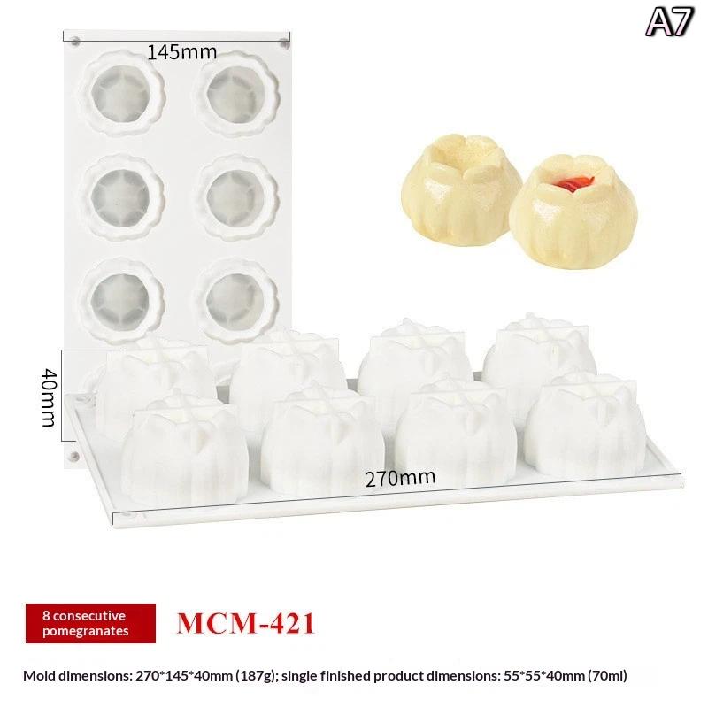 New Cherry Persimmon Pomegranate Strawberry Lemon Durian Fruit Series Cake Silicone Mold Baking Mousse Mould Cake Decoration